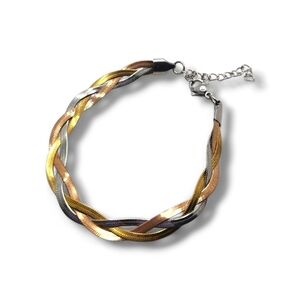 Elegant Gold and Silver Braided Bracelet